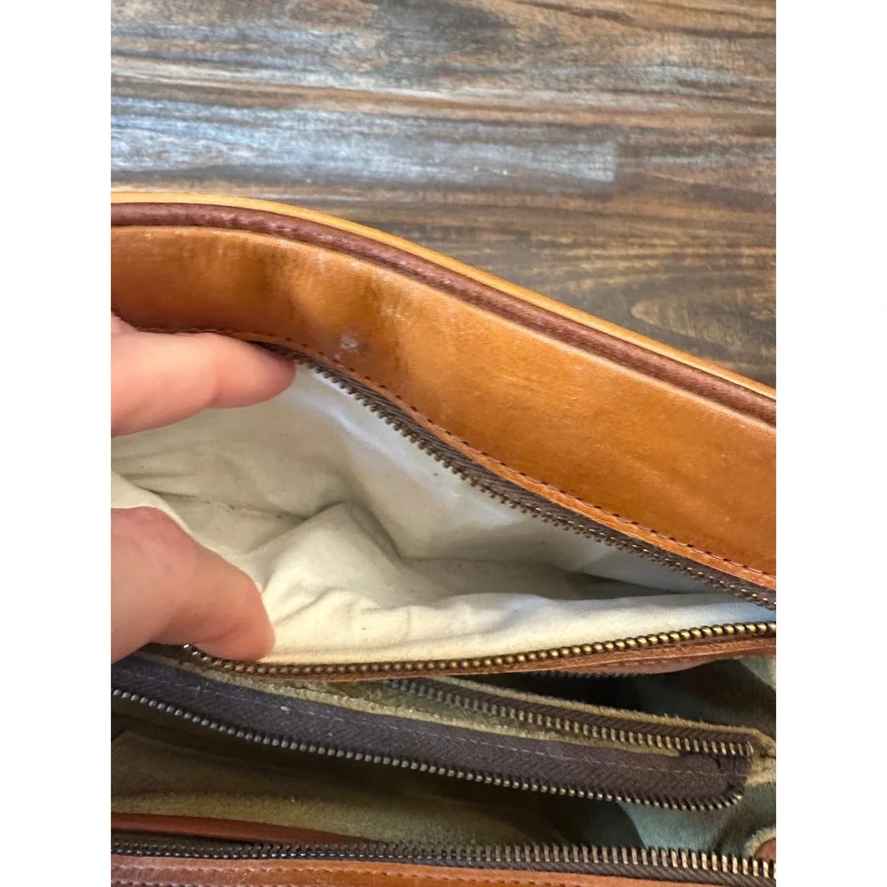 Vintage Hand Tooled Mexican Leather Crossbody Bag Aztec Calendar Mayan Pyramid - Picture 16 of 17